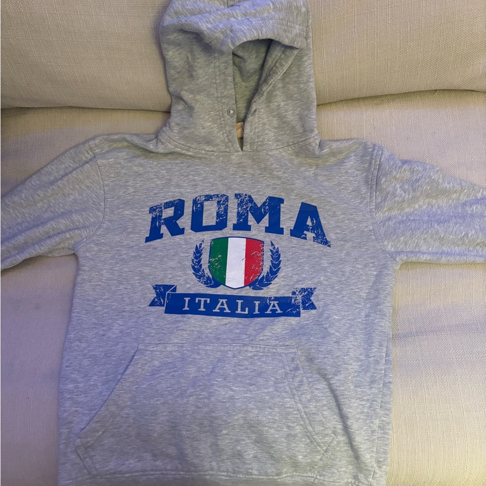 Vintage Gray Roma Italia Hoodie